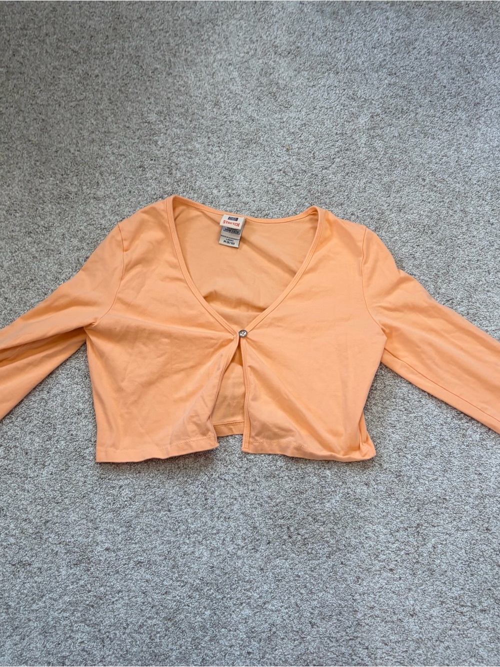 Vintage Faded Glory Cropped Cardigan, Orange Womens Medium 90S